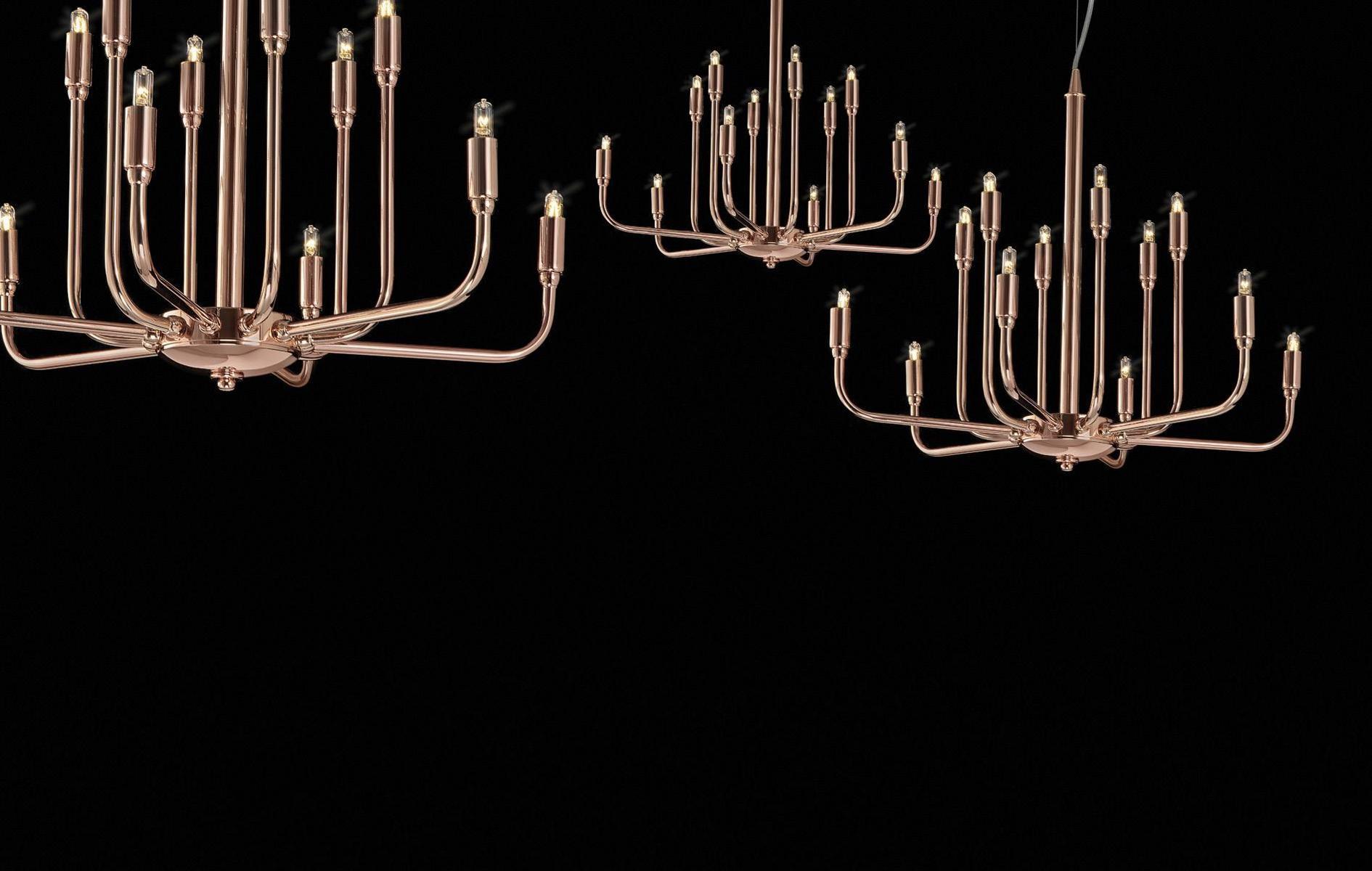 LED brass chandelier | Togo by Aiardini lighting