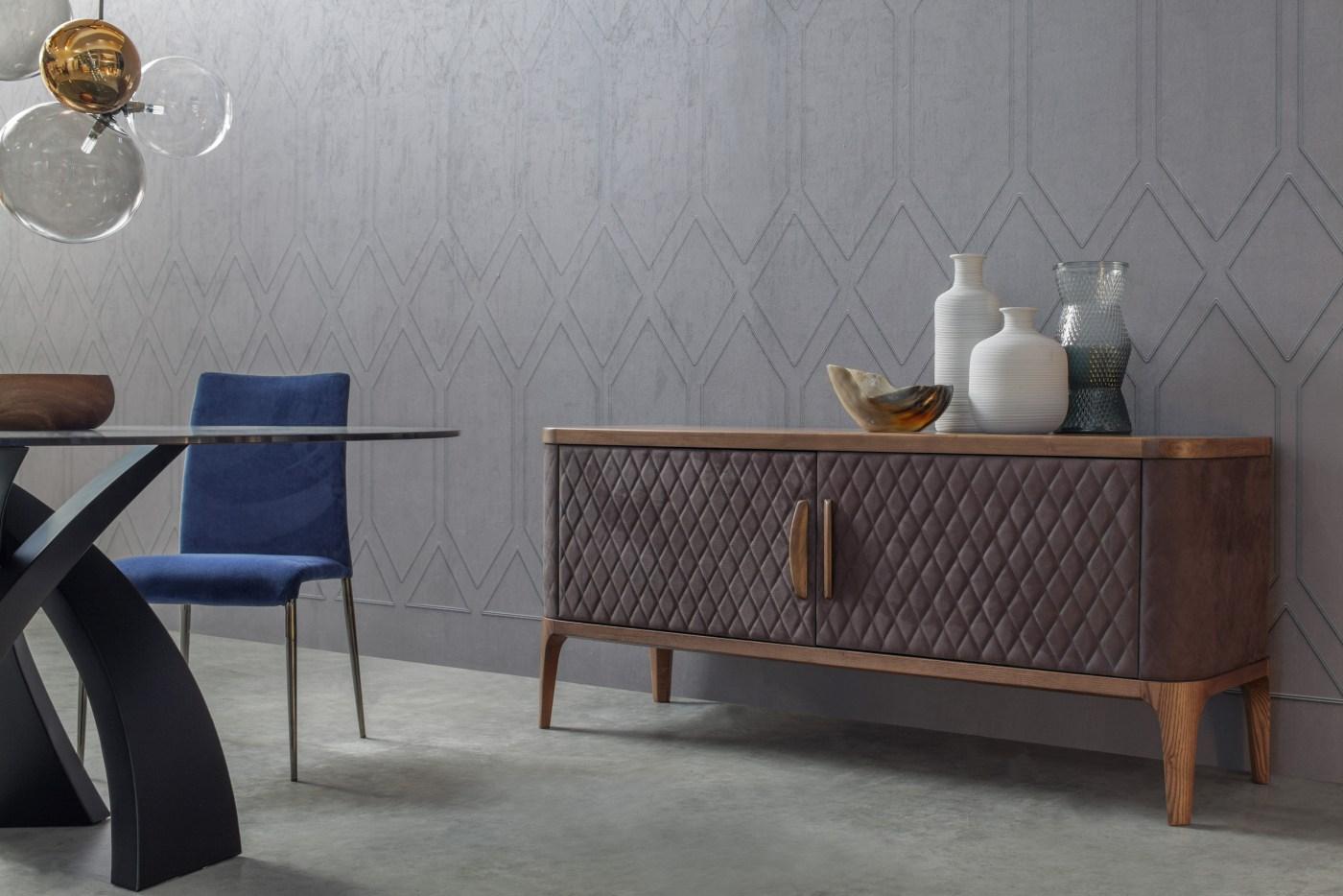 Leather sideboard with doors | Tiffany by Tonin Casa