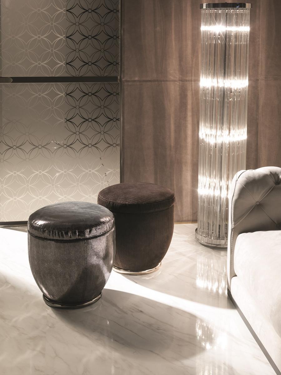 Round fabric pouf | Godwin by Longhi