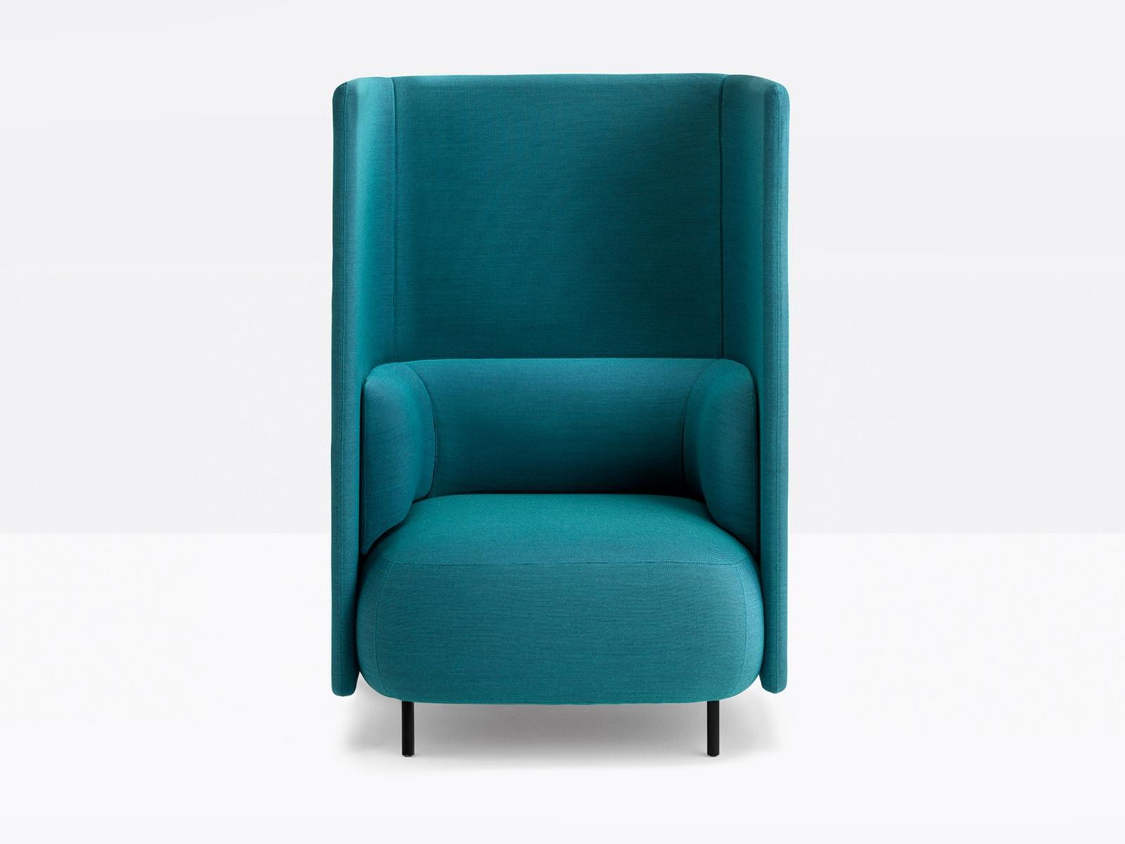 Acoustic high-back fabric armchair | Buddyhub by Pedrali