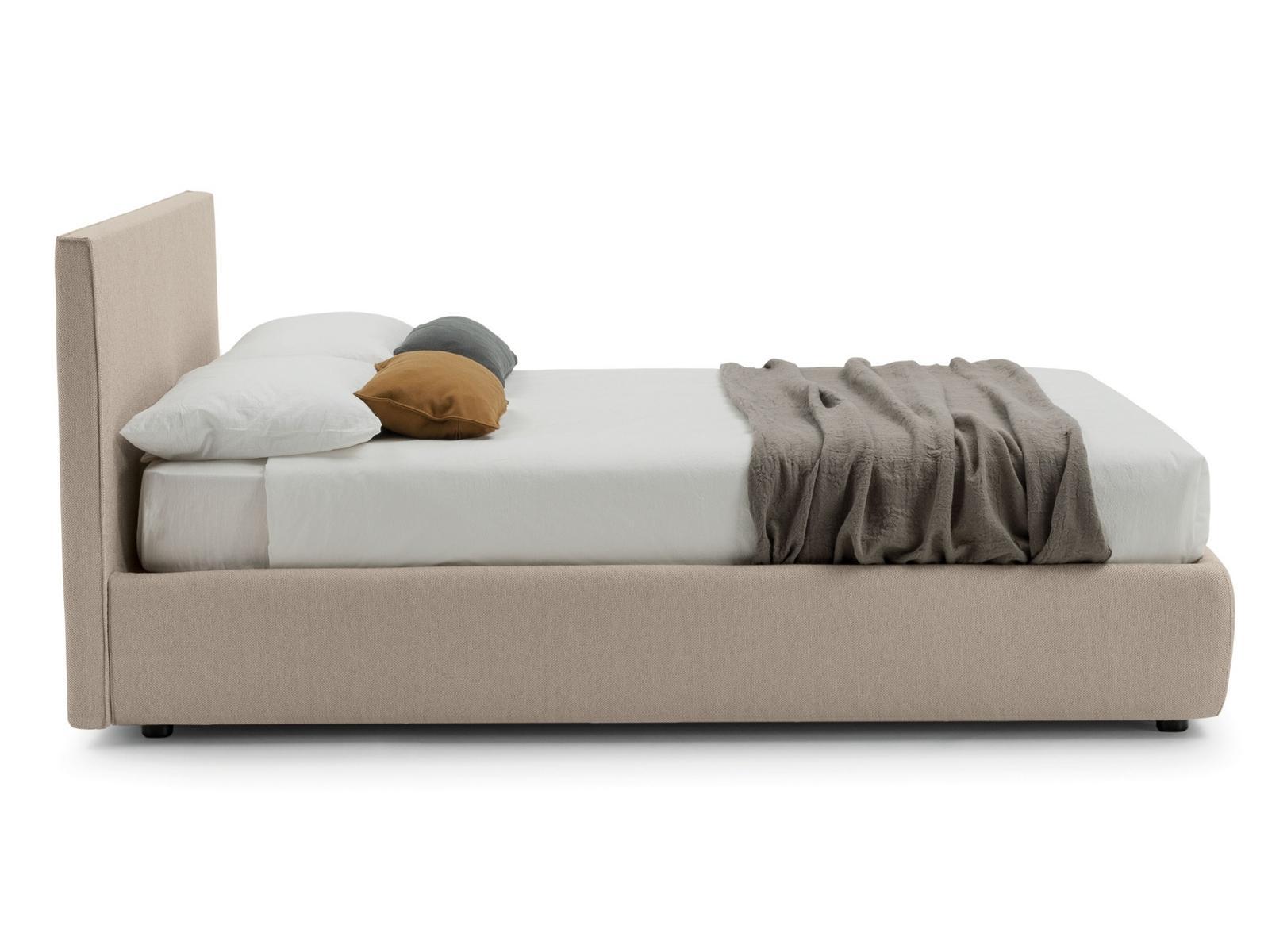 Storage bed with upholstered headboard | Metropolitan by Bolzan letti