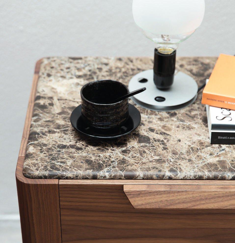 Rectangular walnut bedside table with drawers | Ziggy by Porada