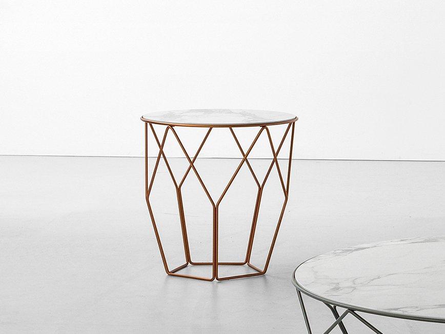 Round ceramic high side table | Arbor by Bonaldo