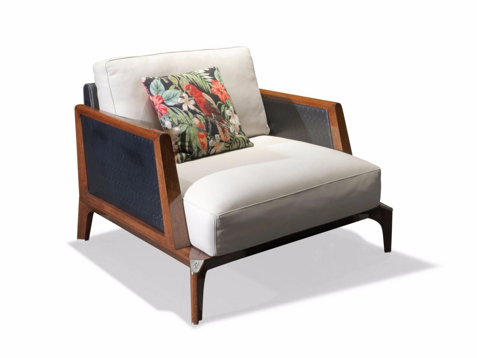 Fabric garden armchair with removable cover with armrests | Boulevard by Visionnair