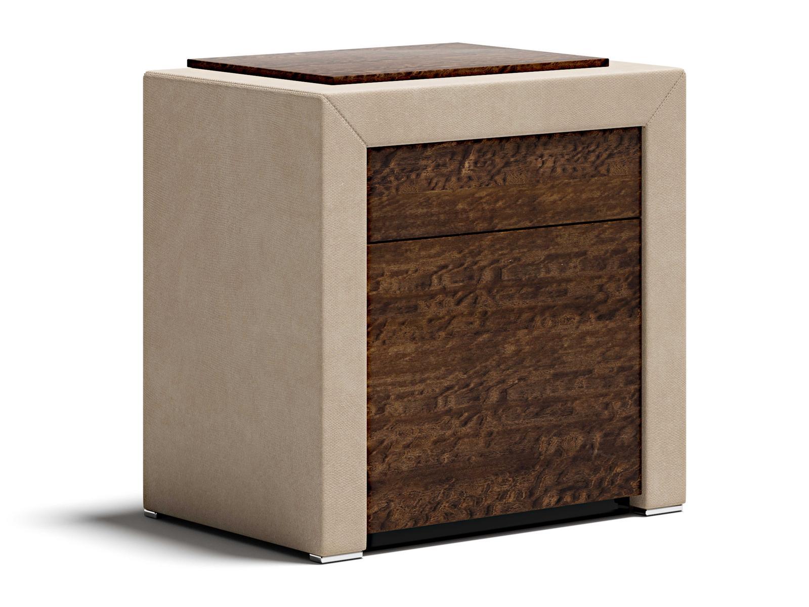 Rectangular wooden and leather bedside table | Miles by Capital Collection