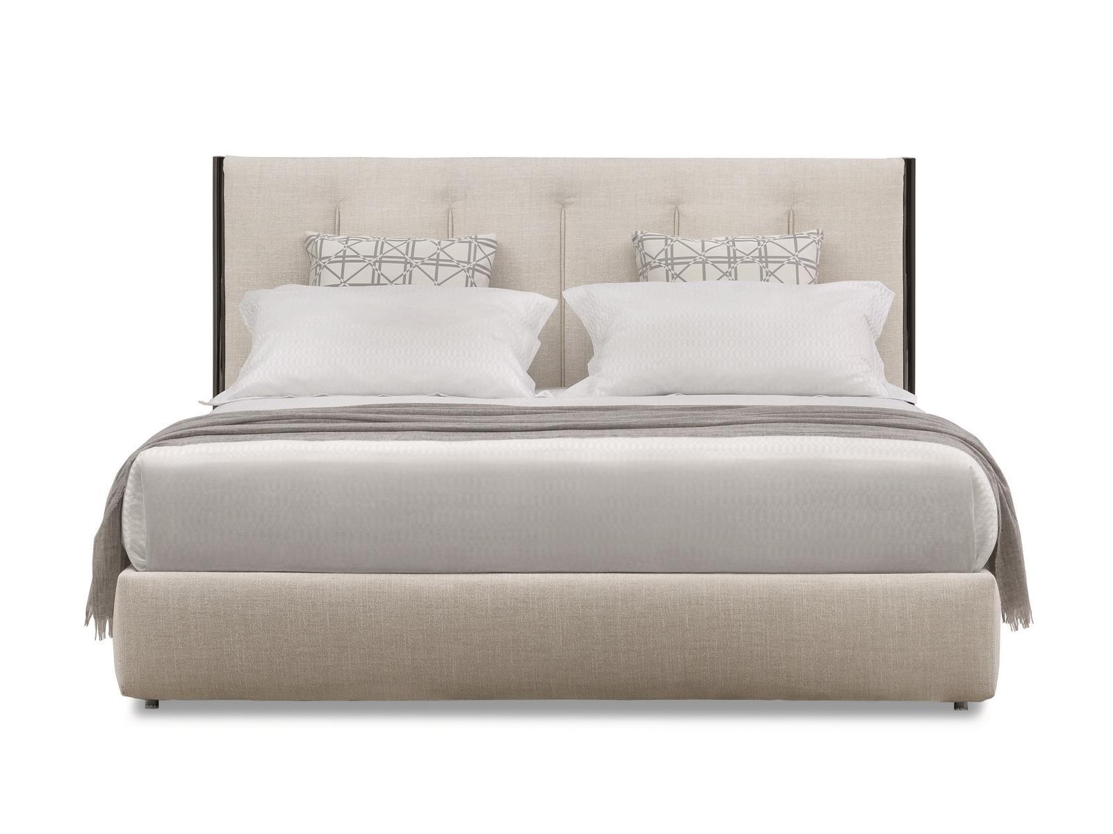 Fabric double bed with high headboard | Koi by Flou