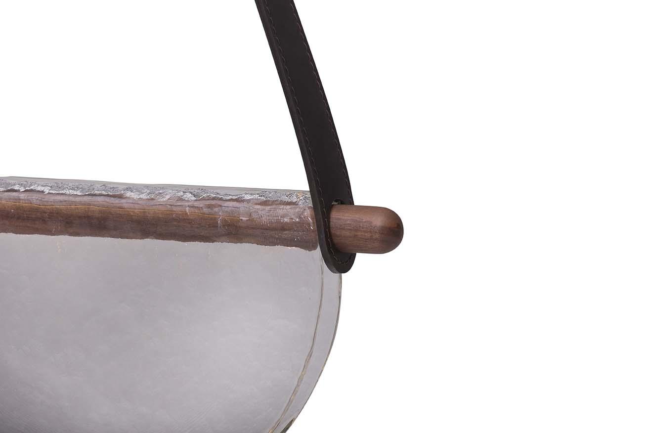 LED glass and solid oak pendant lamp | Dalì by Tonin Casa