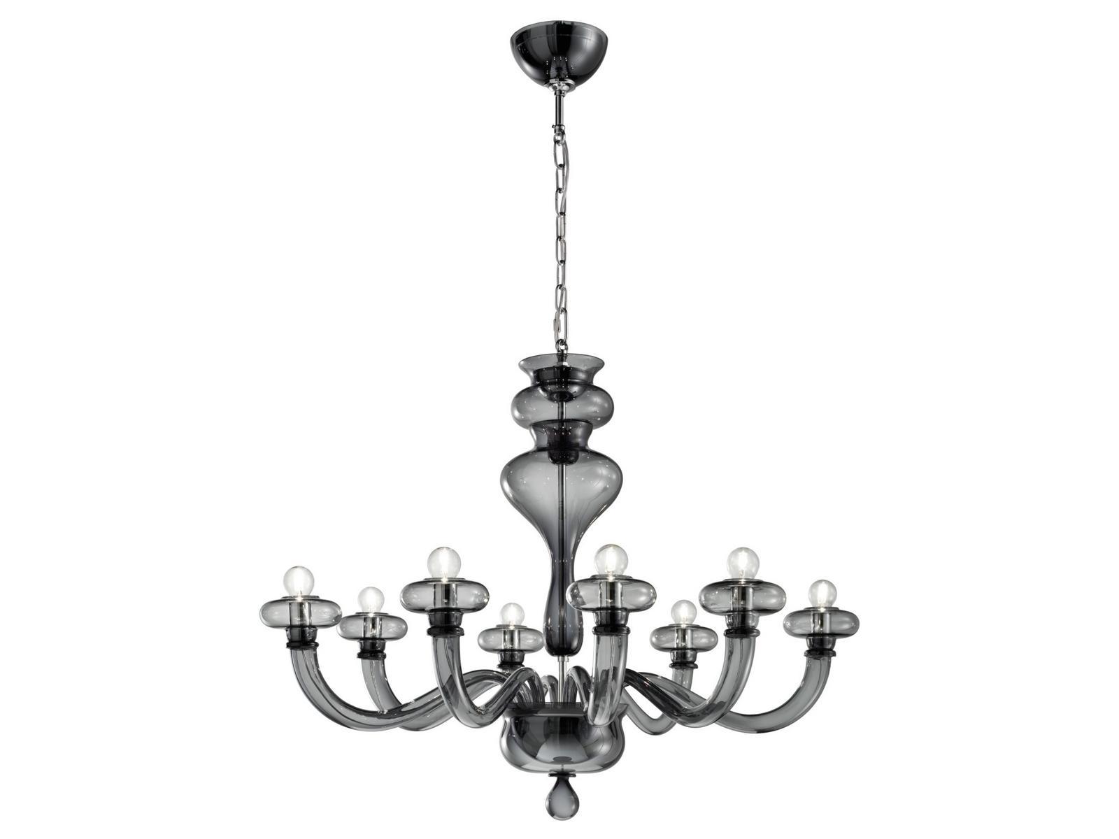 Classic style LED direct light blown glass chandelier | Boheme L8 by Leucos