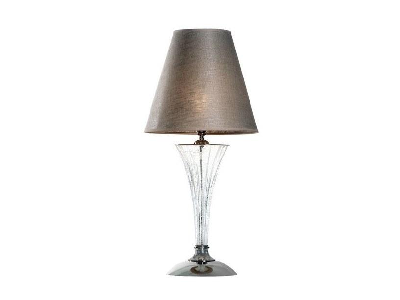 Polished nickel table lamp with glass | Prisca 160/lg by Possoni Illuminazione