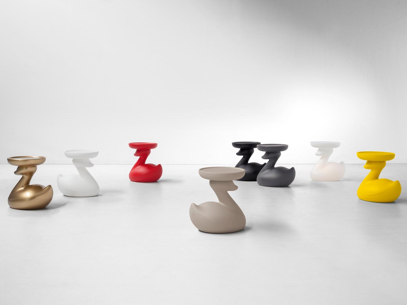 Round polyethylene garden side table with light | Theduck by Bonaldo