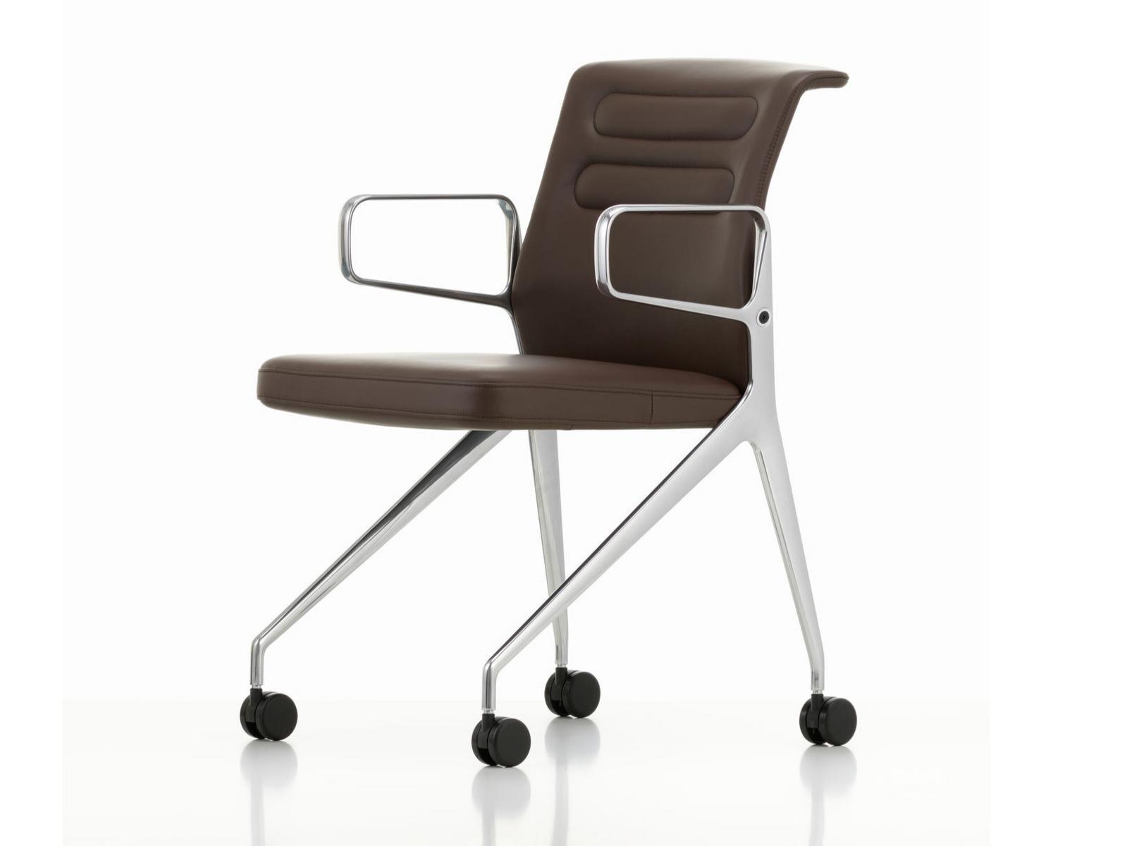 Leather chair with castors | Ac 5 Swift by Vitra