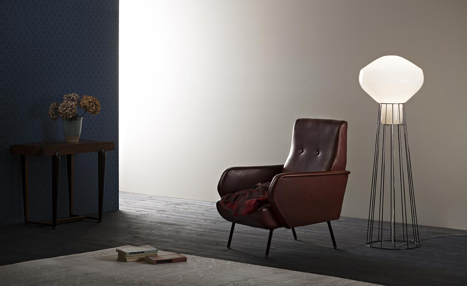 Blown glass floor lamp | Aérostat by Fabbian