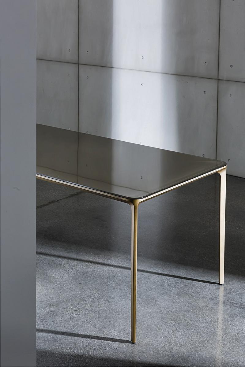 Rectangular glass and aluminium table | Slim Rectangular by Sovet