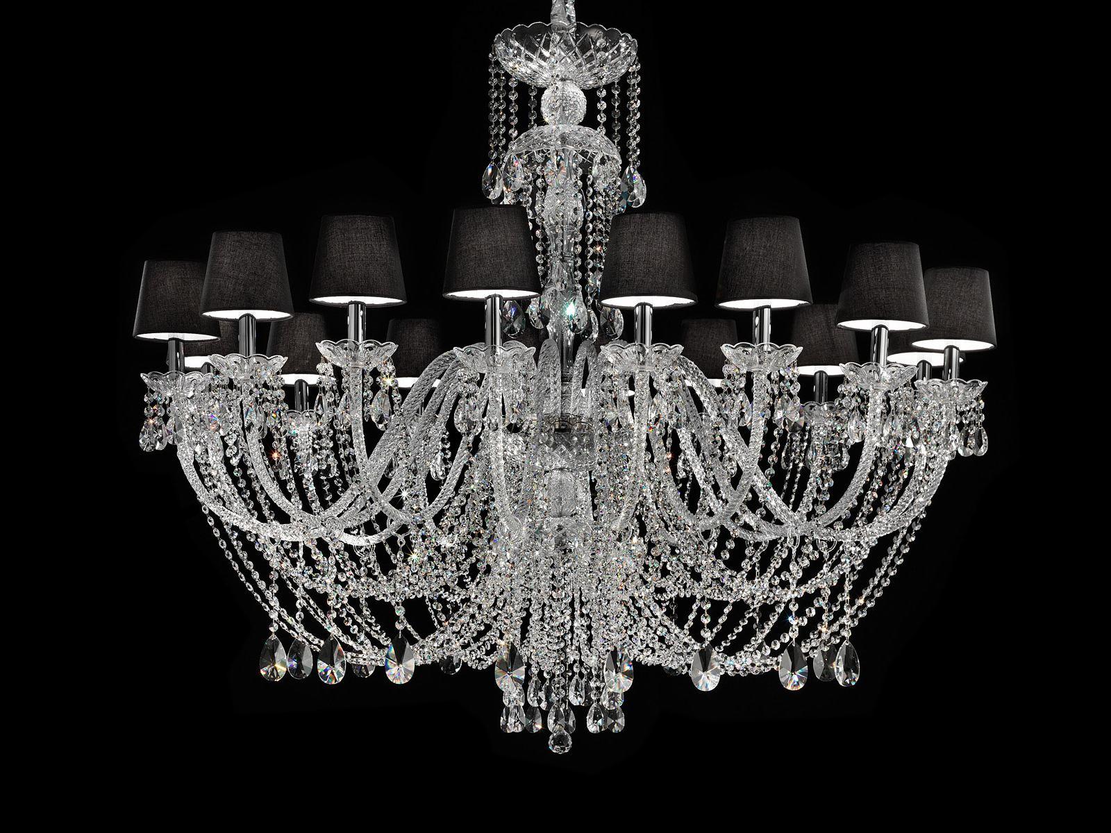 Incandescent blown glass chandelier with crystals | Glass Ve 875 12 /16 by Masiero