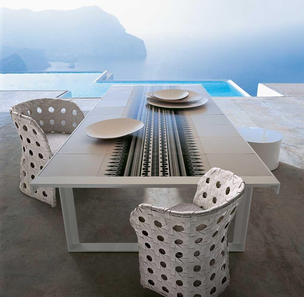 Rectangular porcelain stoneware garden table | Canasta by B&B Italia