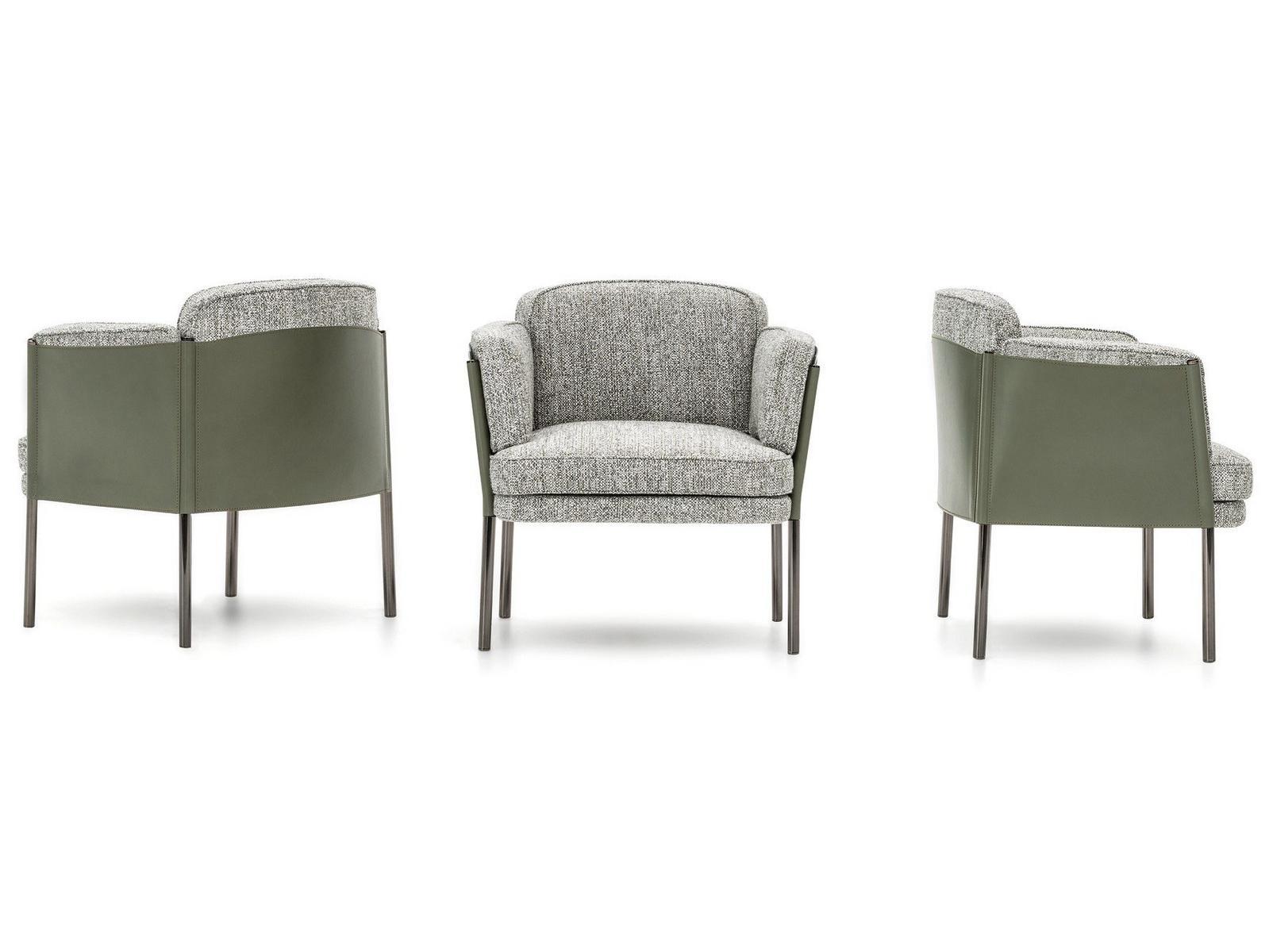 Fabric easy chair with armrests | Shelley Lounge by Minotti