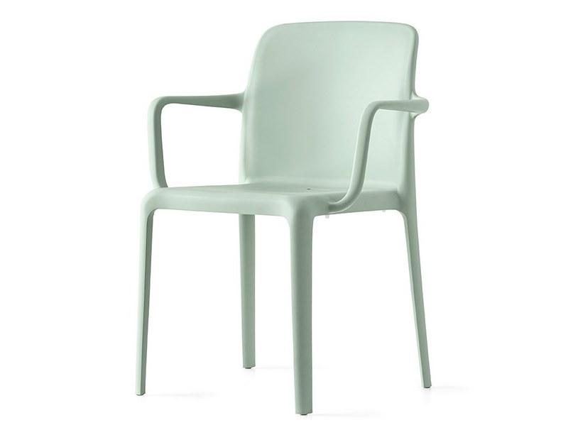 Stackable polypropylene chair with armrests | Bayo by Connubia