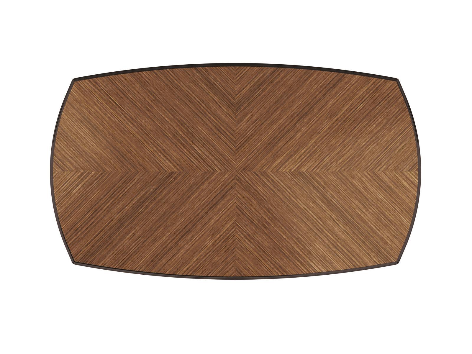 Low rectangular walnut coffee table with storage space | Otto by Bruno Zampa