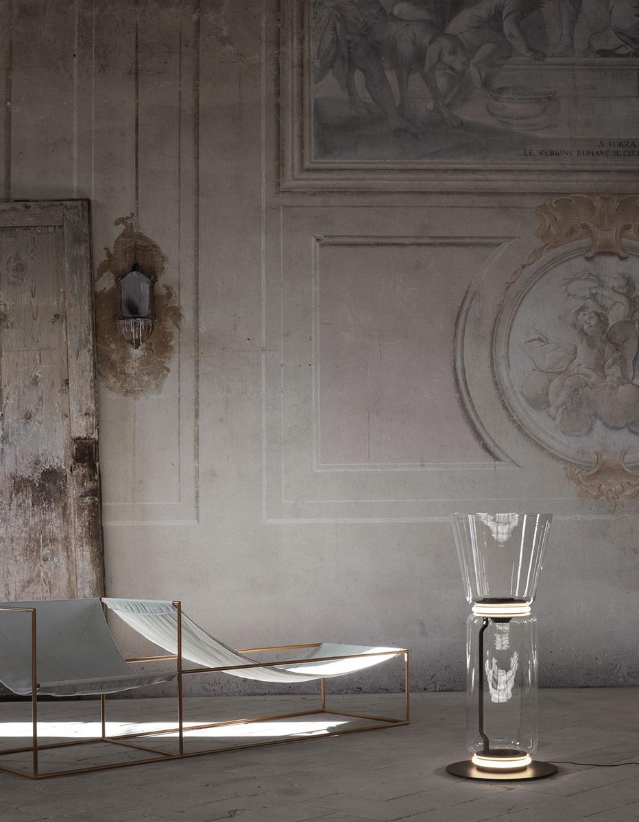 LED Blown crystal floor lamp | Noctambule Cone by Flos