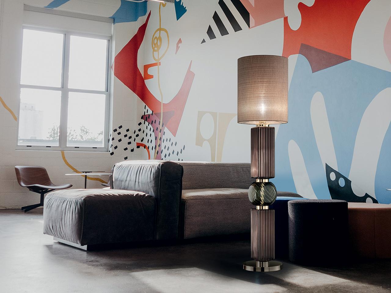 LED indirect light blown glass floor lamp | Matilda 8173/p2 by Italamp