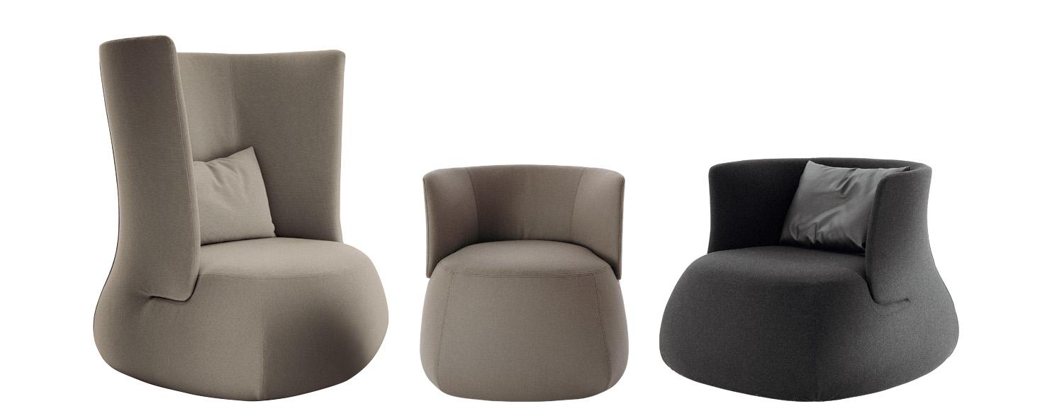High-back upholstered fabric armchair | Fat Sofa by B&B Italia