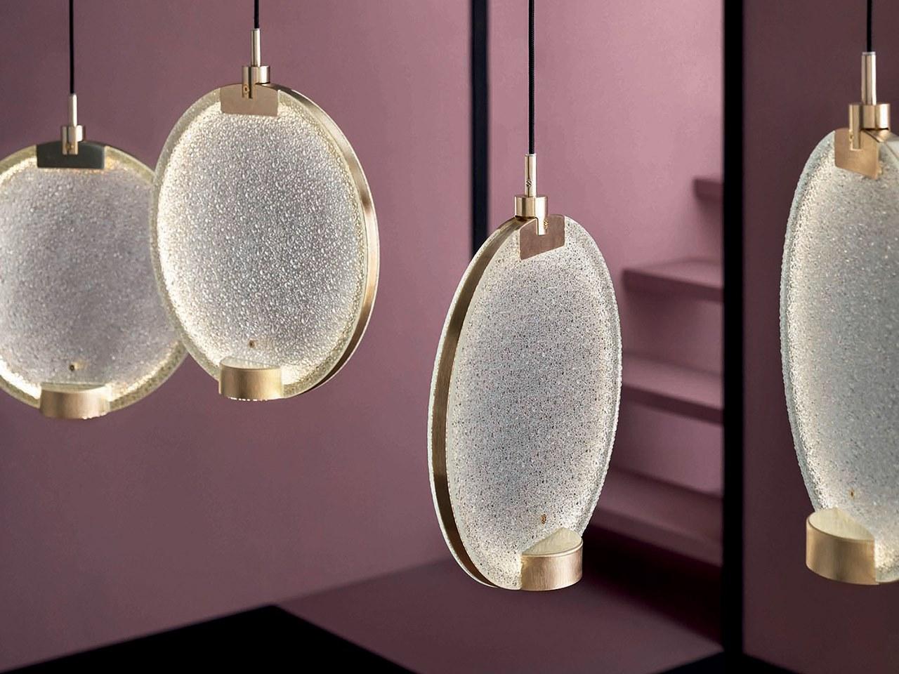 LED glass pendant lamp with dimmer | Horo S5 by Masiero