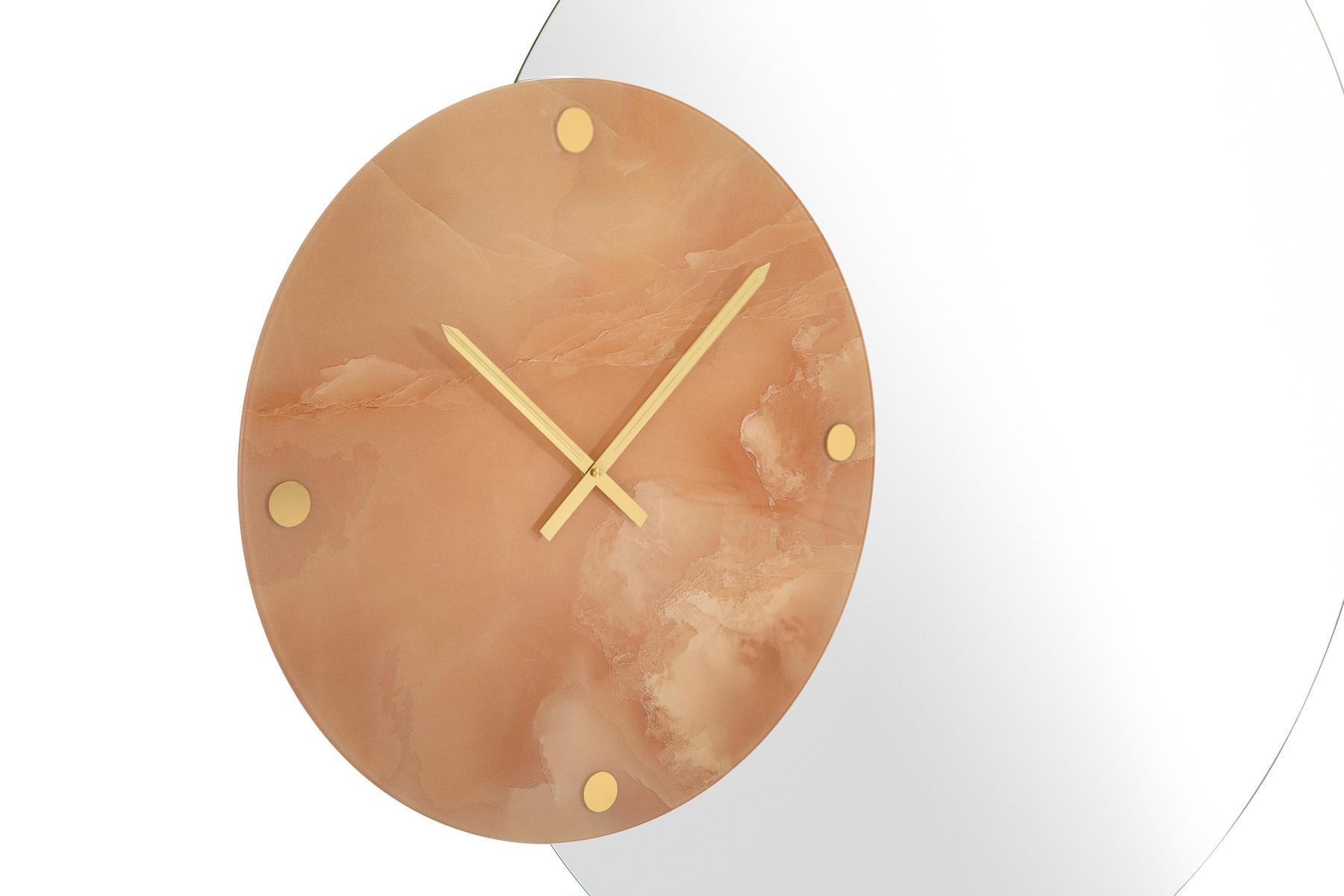 Porcelain stoneware mirror / clock | Leave by Tonin Casa