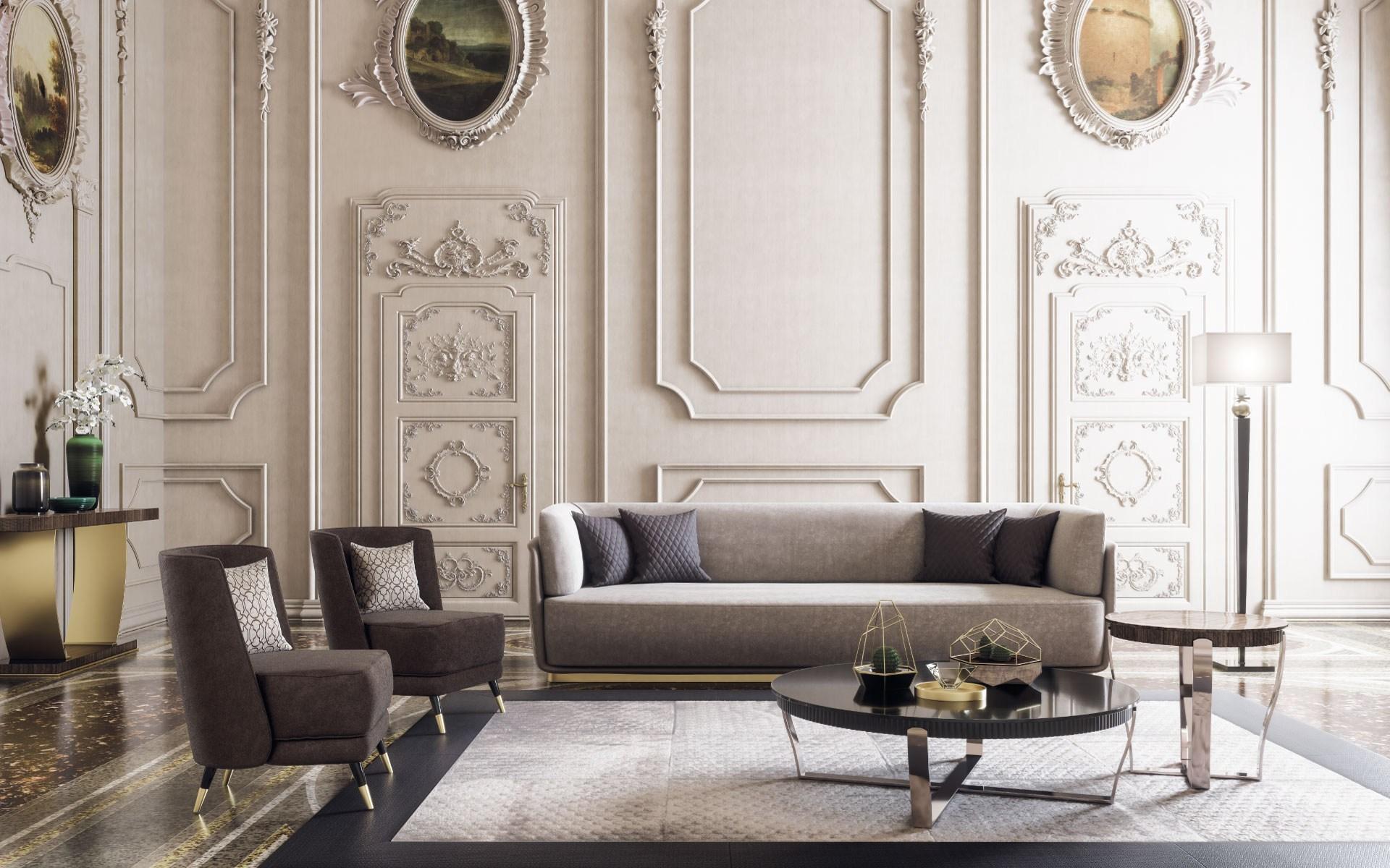 Round steel and wood coffee table | Aristo L by Capital Collection