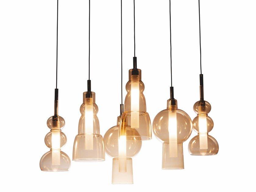 Adjustable glass pendant lamp | Blu Note by Visionnair