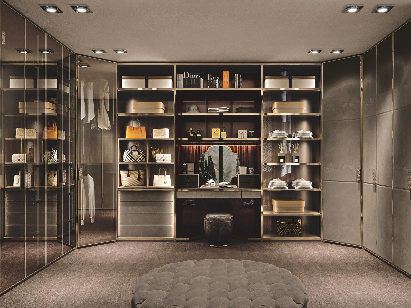Modular wood walk-in closet | Atelier by Longhi