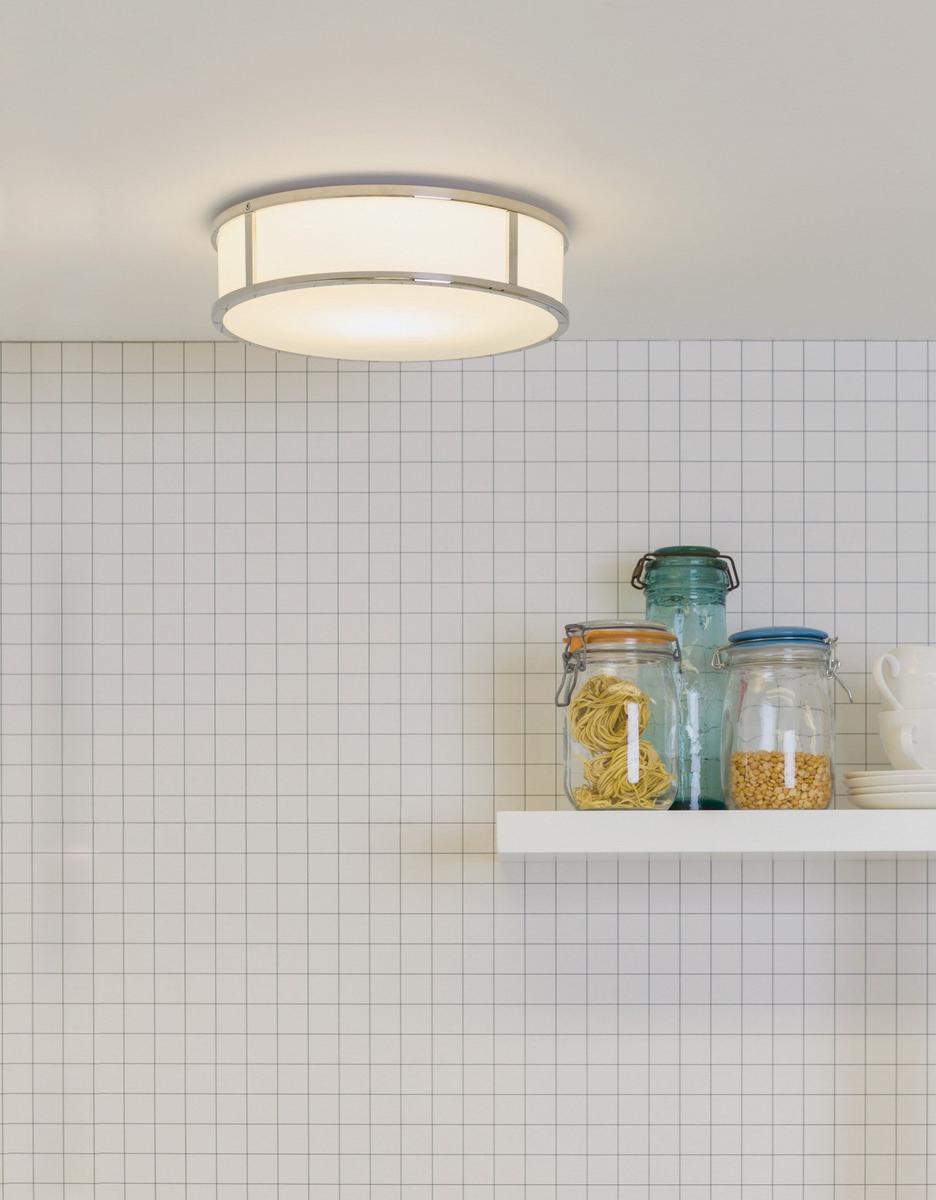 Glass and steel ceiling light with dimmer | Mashiko Round by Astro lighting