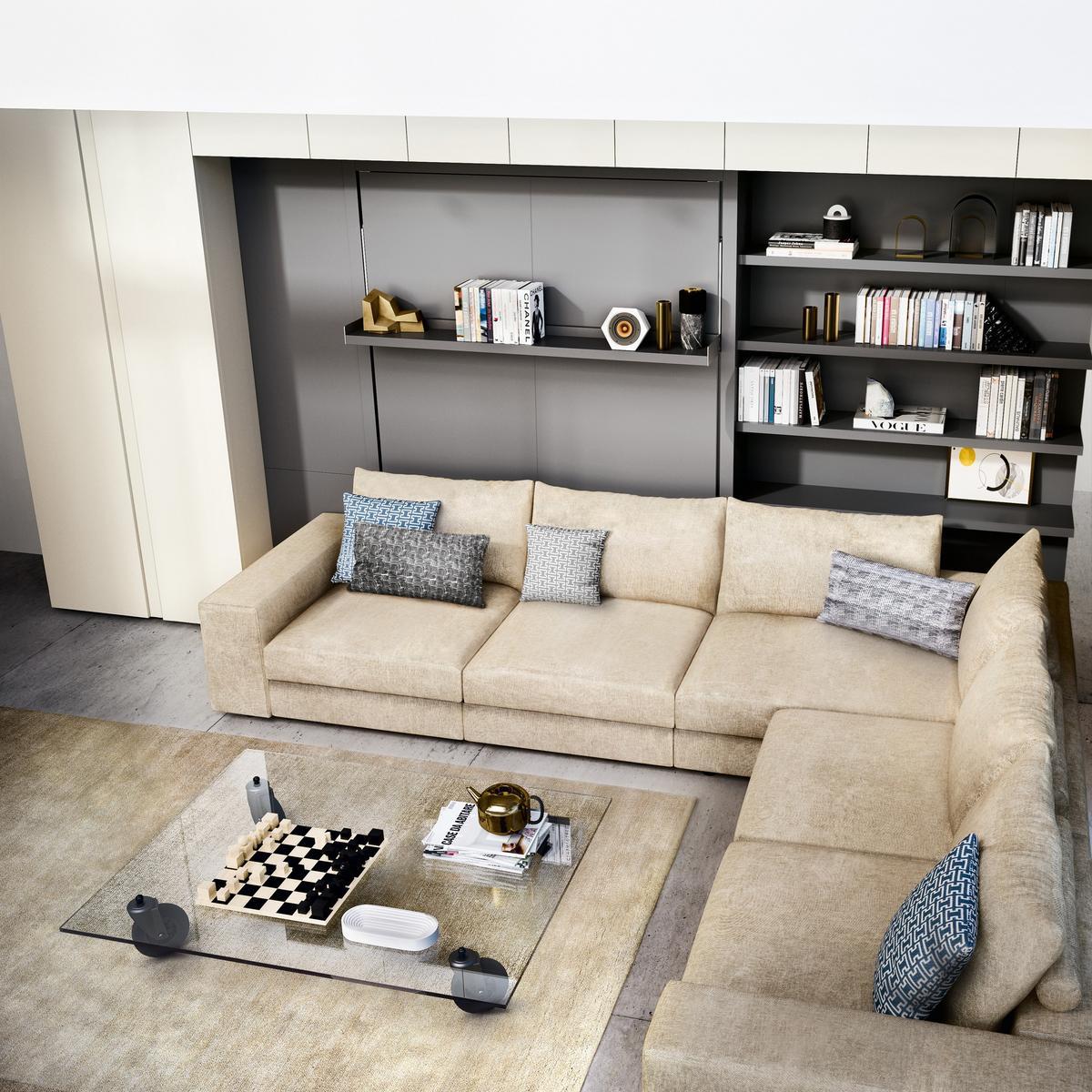 Sectional convertible fabric sofa | Tango by CLEI
