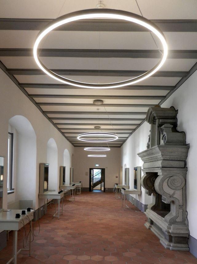 LED glass and aluminium pendant lamp | Doppio by Sattler