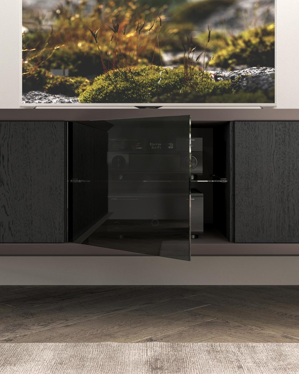 Wood and glass sideboard | Brera Tv by Ozzio Italia