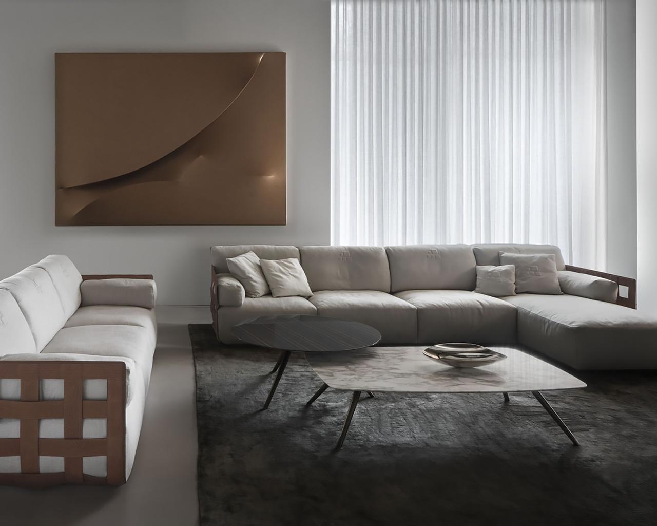 Leather sofa in a classic style | Braid by Rugiano