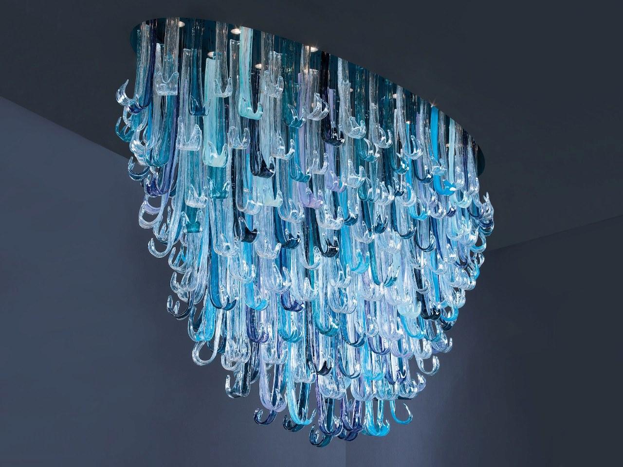 Handmade glass ceiling lamp | Geyser Pl379/22 by Serip