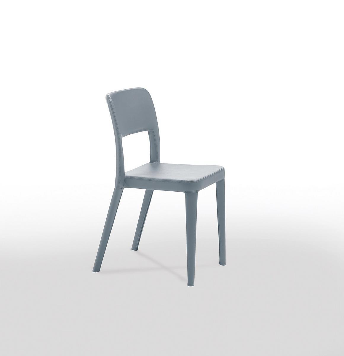 Contemporary style upholstered leather restaurant chair | Nenè Sr-cf by Midj