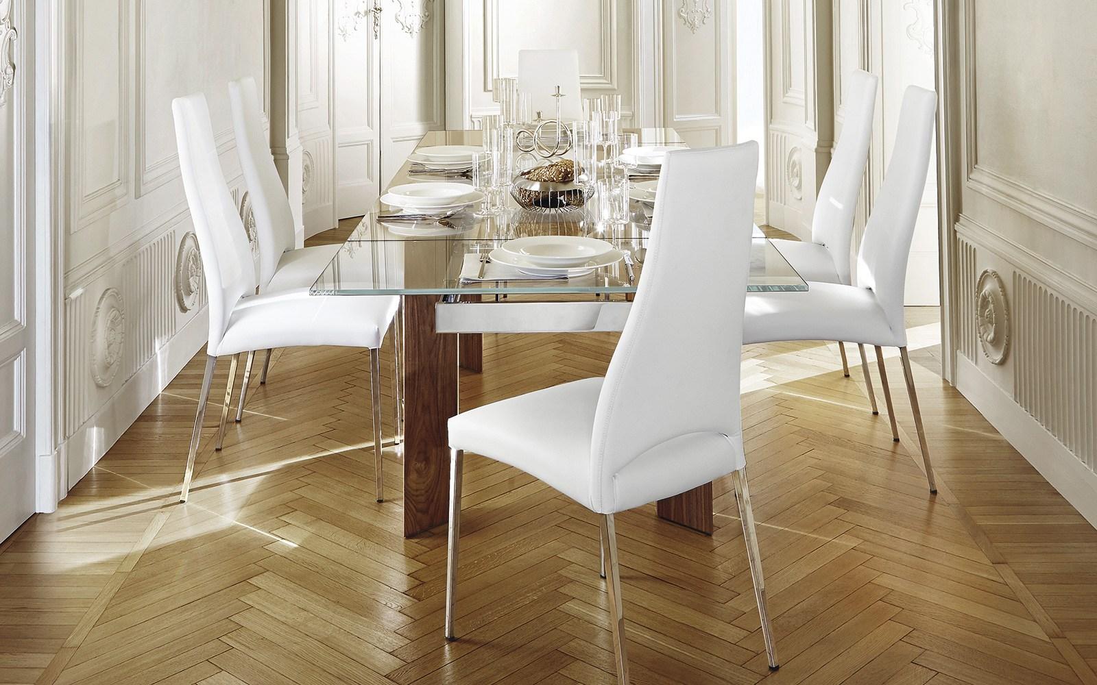 Extending rectangular table | Tower Wood by Calligaris