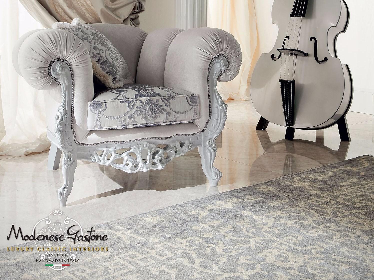 Fabric armchair with armrests | 13414 by Modenese Gastone