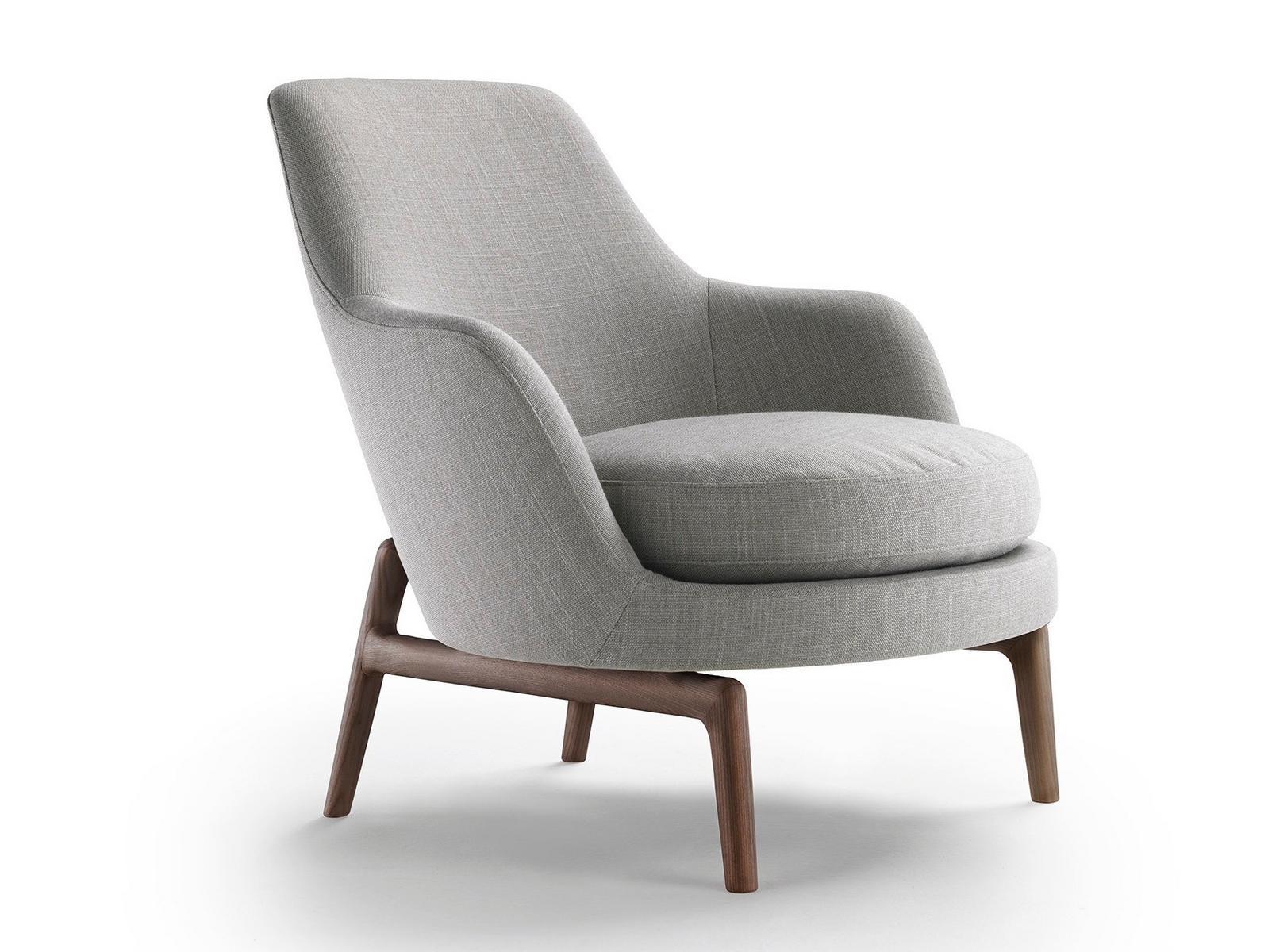 Fabric armchair with armrests | Leda by Flexform