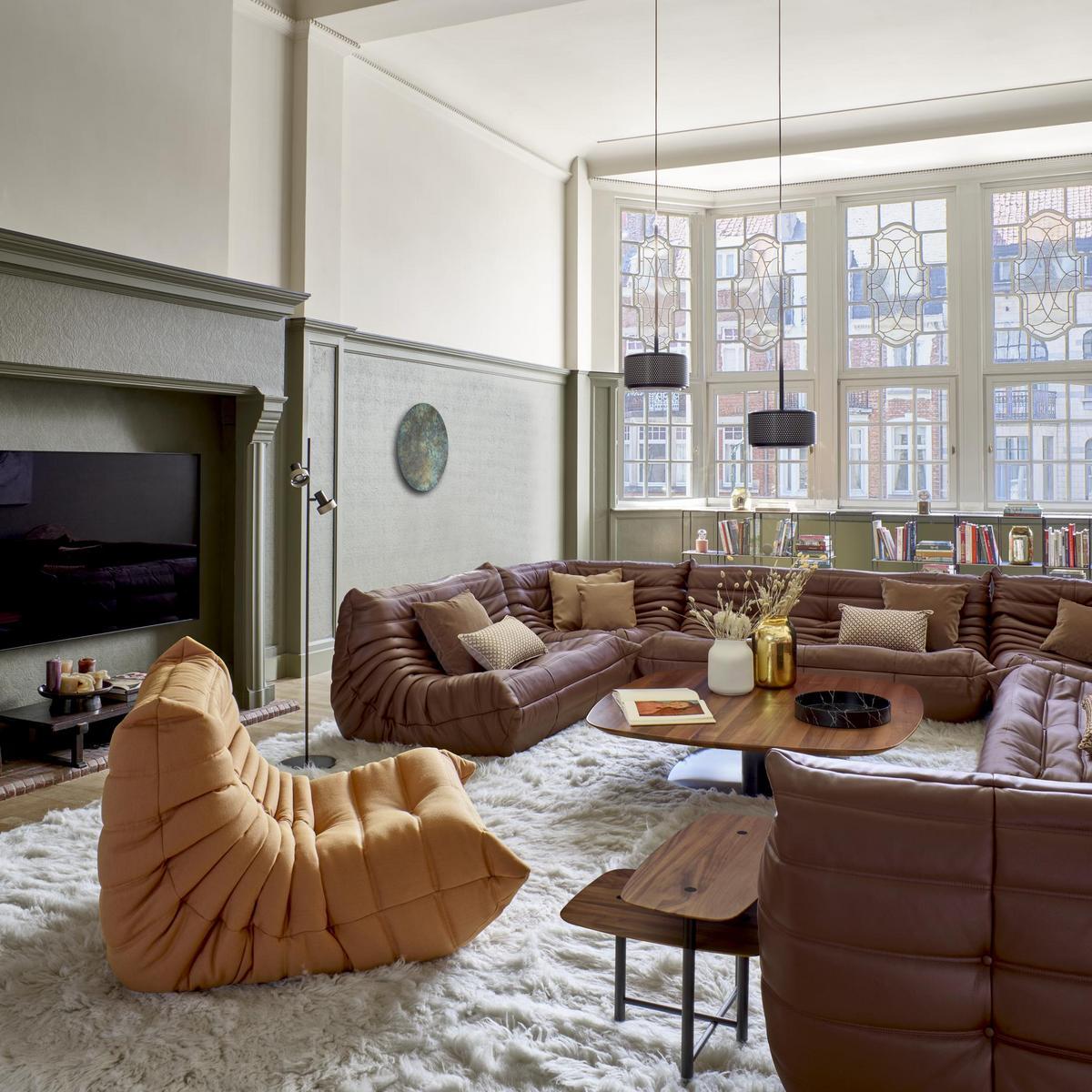 Leather bean bag | Togo by Ligne Roset