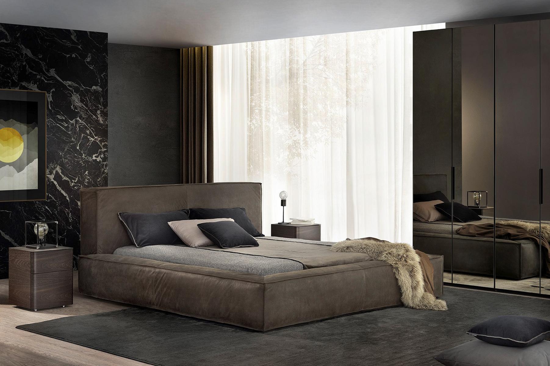 Upholstered fabric bed with removable cover | Elite by Olivieri