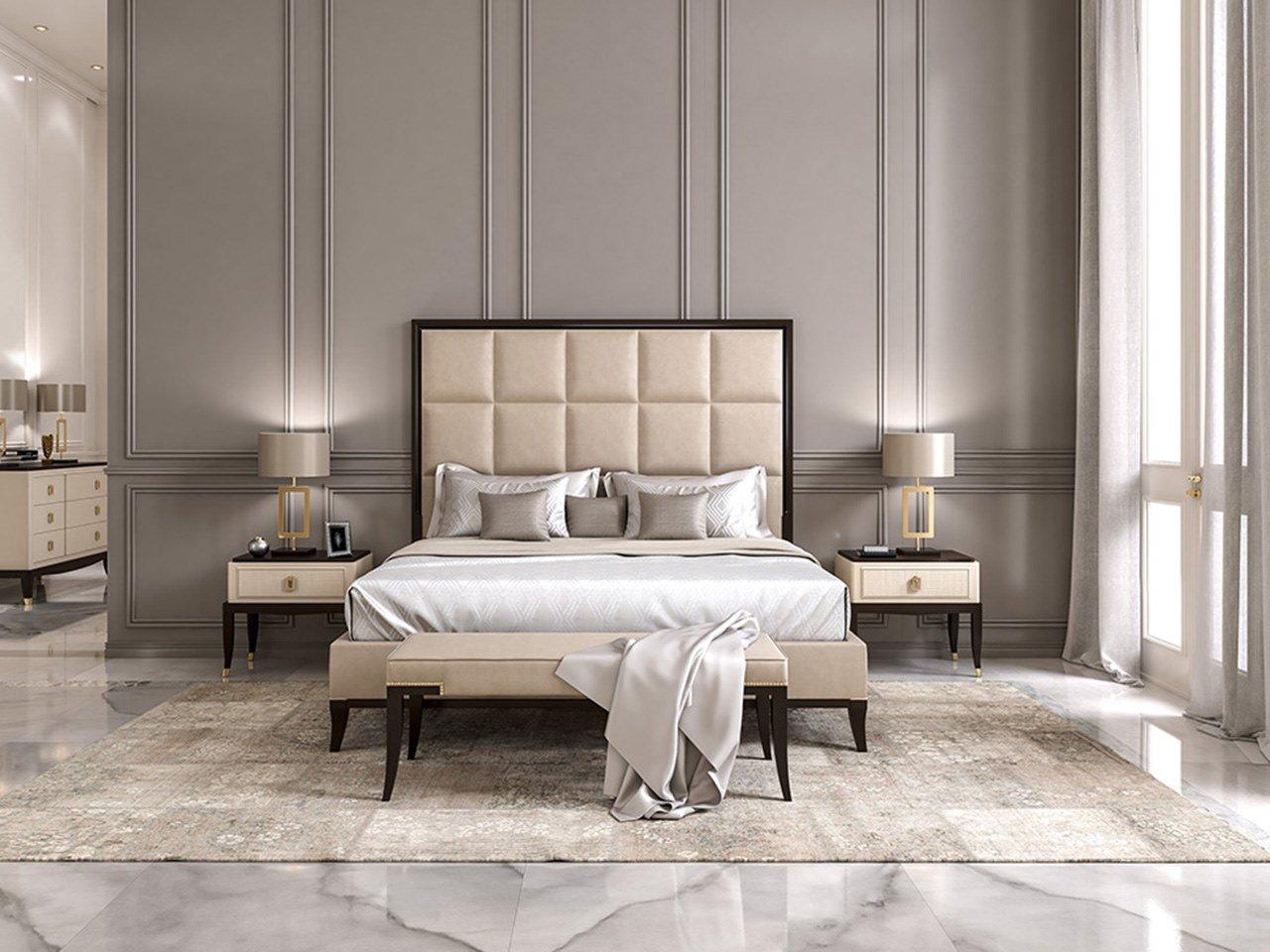 Contemporary style fabric double bed with upholstered headboard | Pr.05 by Stella del Mobile