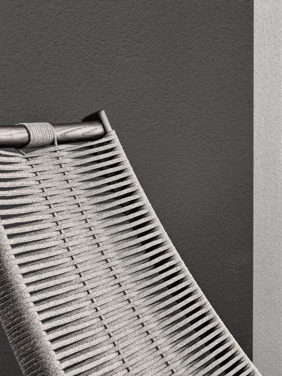 Rope, fabric and ash armchair | Huli by Frigerio