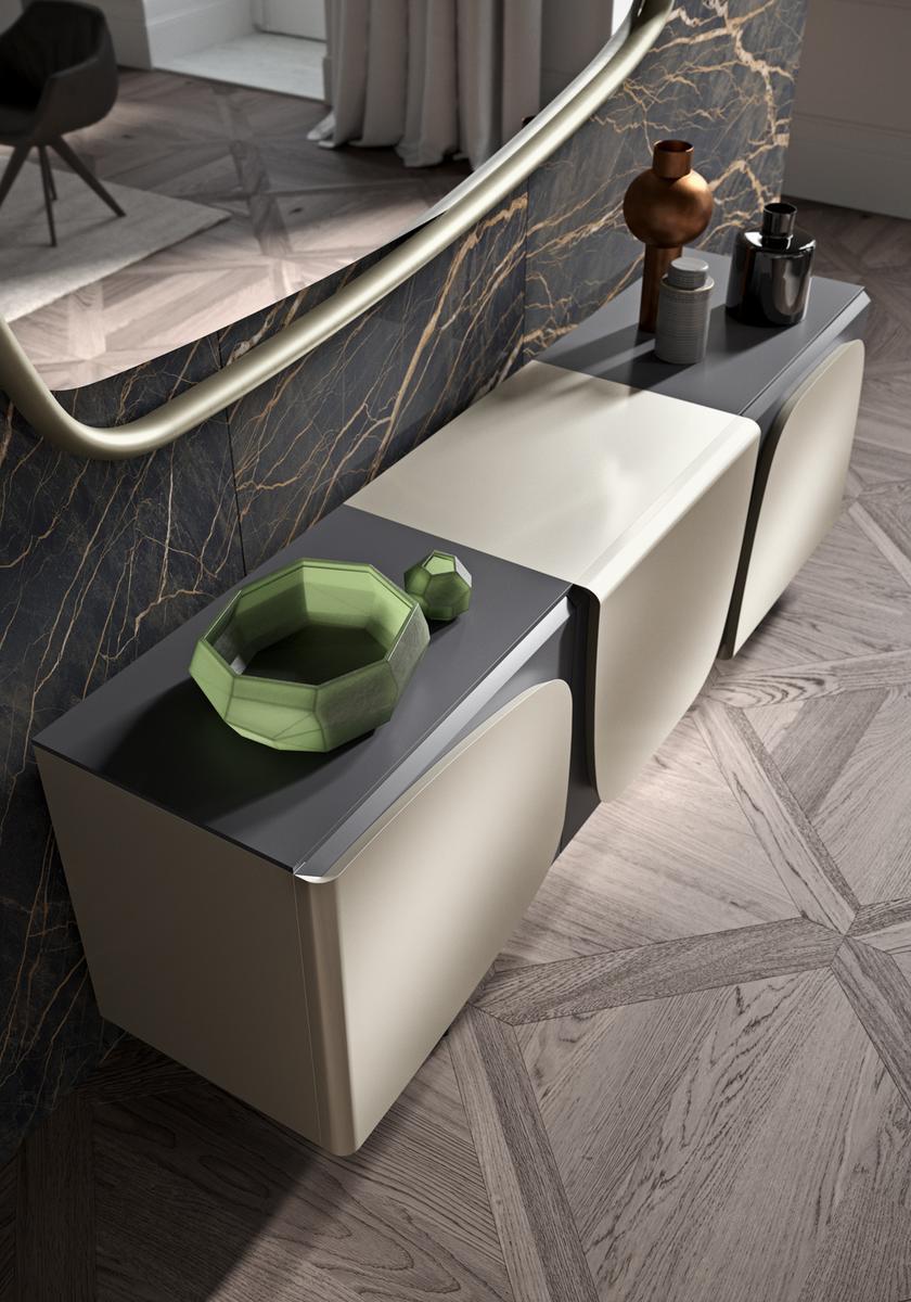 Rectangular wall-mounted mirror | Golden Wood by Ozzio Italia