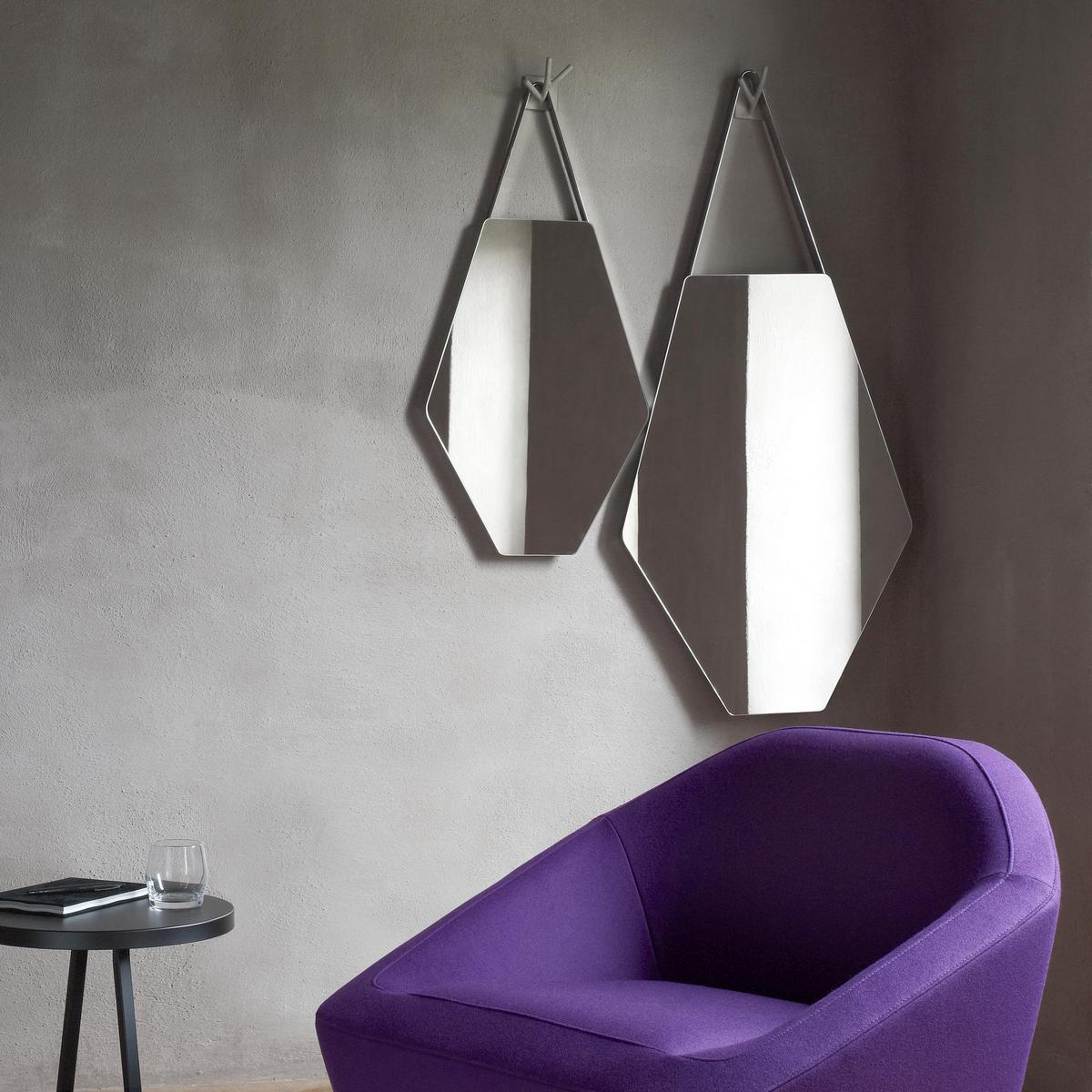 Wall-mounted glass and steel mirror | Mon Beau Miroir by Ligne Roset