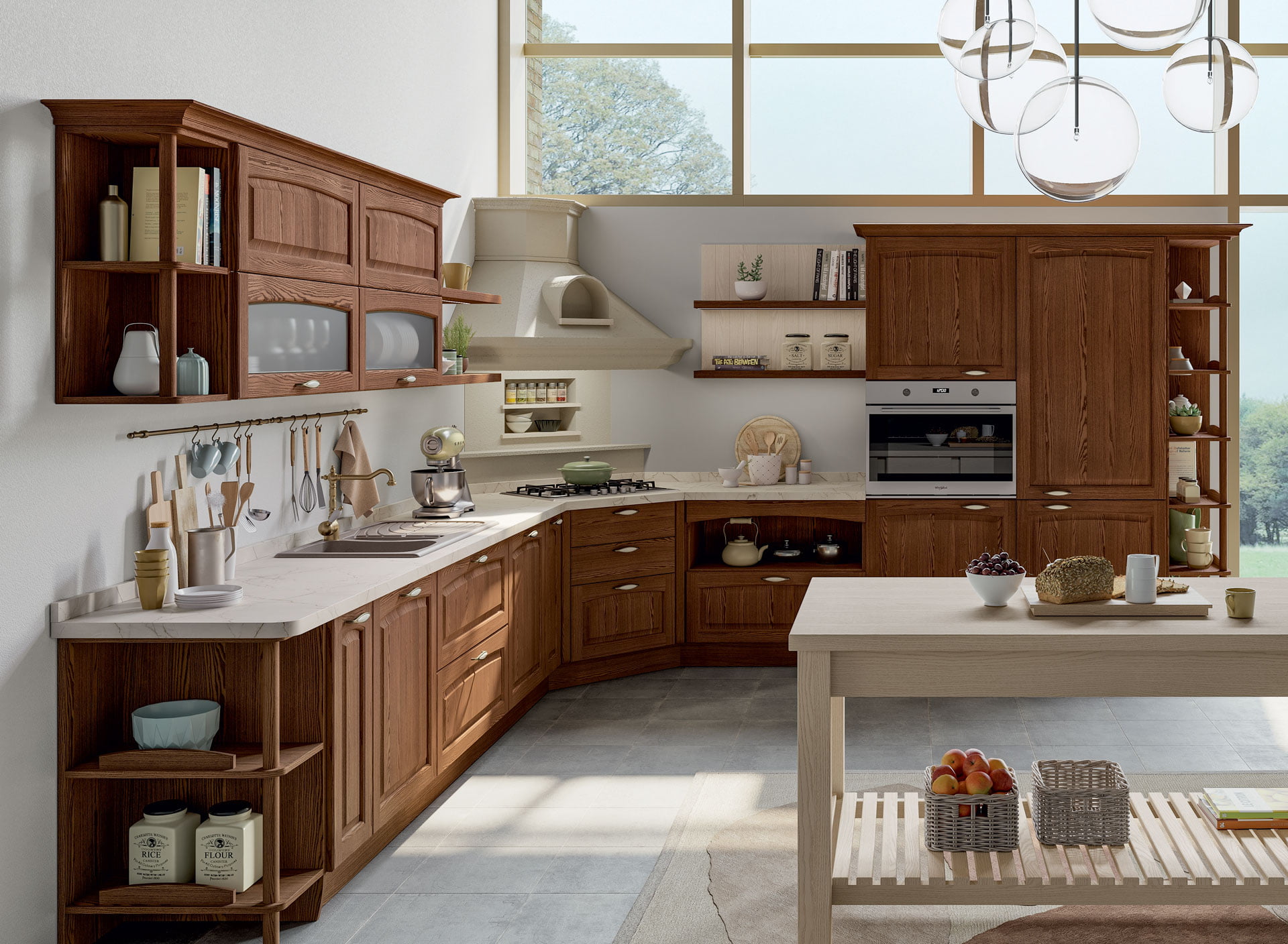 Wood kitchen with handles Creo kitchens Grace