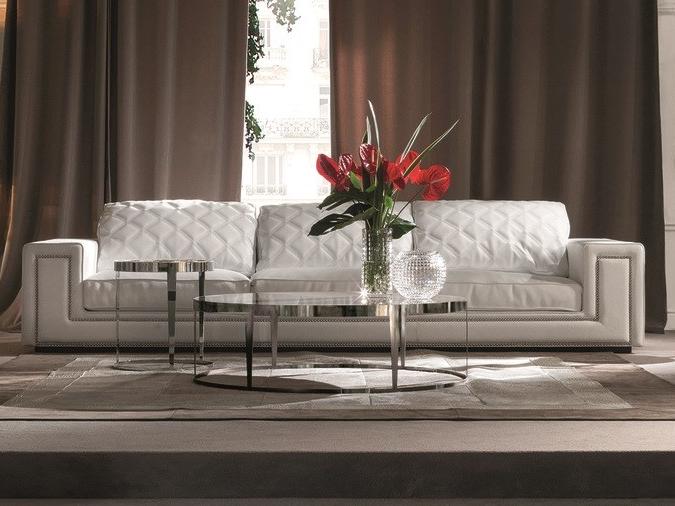 Modular leather sofa | Helmut by Longhi