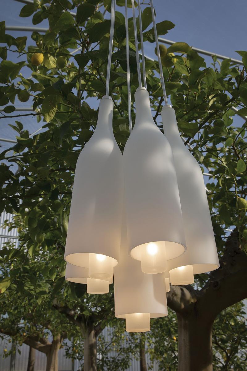 Satin glass pendant lamp | Bacco by Karman