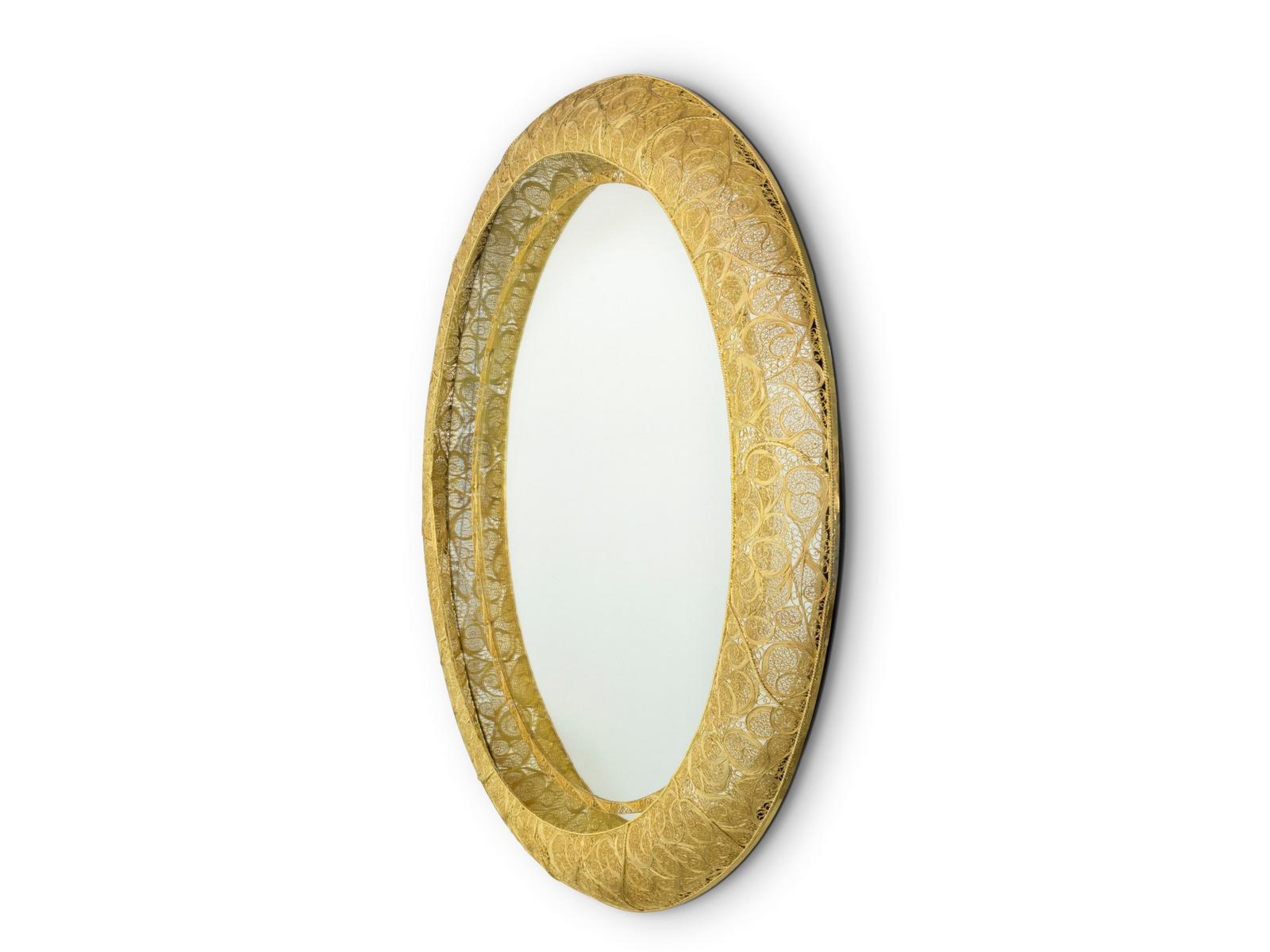 Round framed wall-mounted mirror | Ring Filigree by Boca Do Lobo